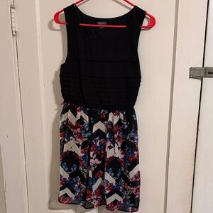 Lily Rose Black and Floral Mini Dress